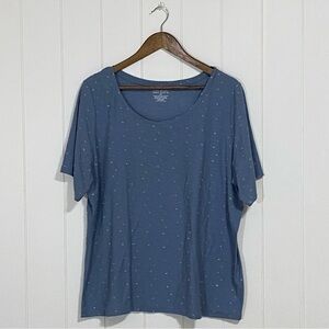 Lane Bryant Perfect Sleeve Metallic Swiss Dot Tee size 18/20